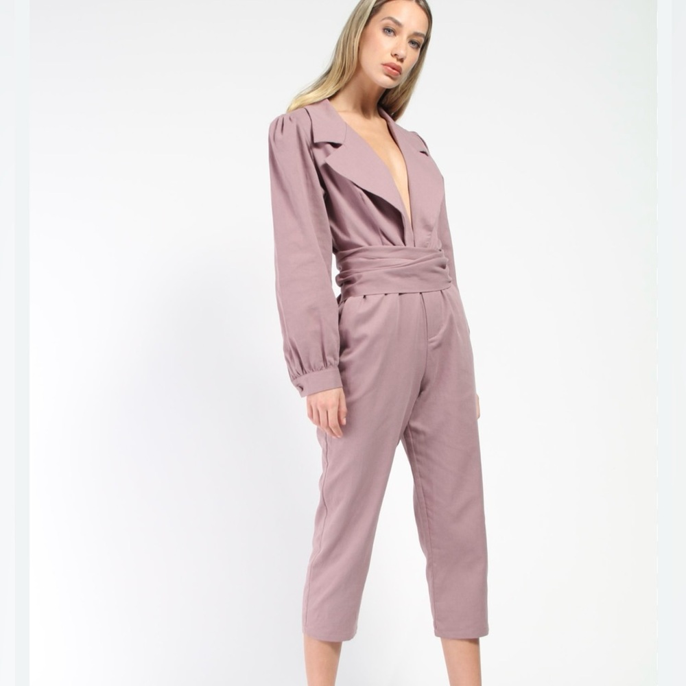 Samantha Pleet Divination jumpsuit mauve cotton linen blend women’s Sz S
